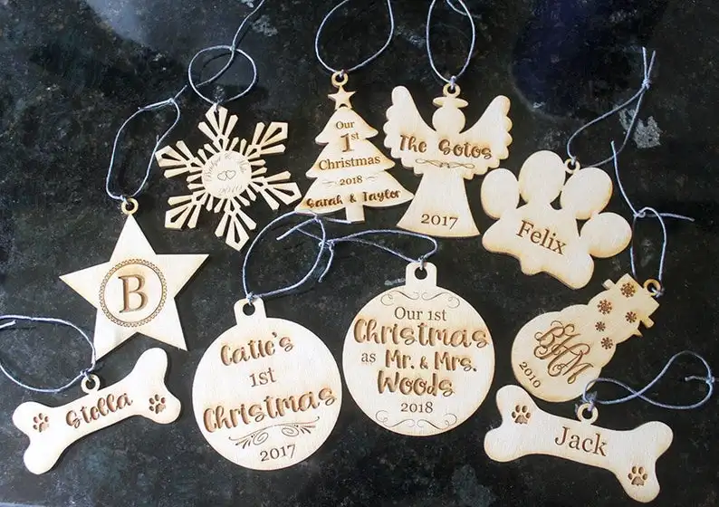 Персонализированное украшение гравированное искусство рождественские