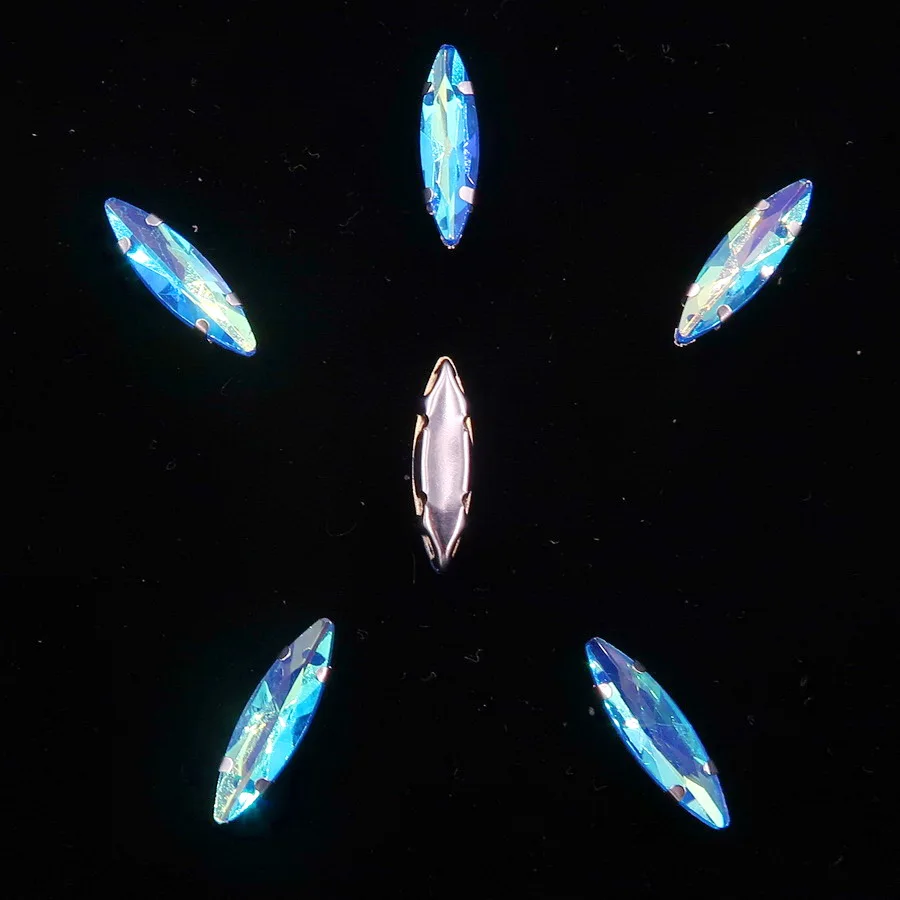 A30 Sapphire AB Серебряная цепь коготь настройки 50 шт./упак. 4*15 мм желейные конфеты стекло с украшением в виде кристаллов Наветт Маркиза Форма пришить стразы кристаллы одежды «сделай сам» - Цвет: A30 Sapphire AB