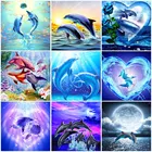 FIYO Алмазная вышивка, дельфин Вышивка крестом алмазная живопись Наборы мозаика Животные распродажа Стразы арт масляными красками, Подарочный Творческий Настенный декор
