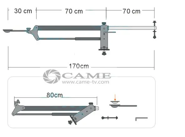 Мини Стрела для видеосъемки с поворотной головкой и штативом|crane camera|crane origamicamera cam
