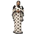 Кружевные африканские платья для женщин, халат Boubou, женское Африканское платье, Дашики, вышитые цветы, кафтан, платье, африканская женская одежда