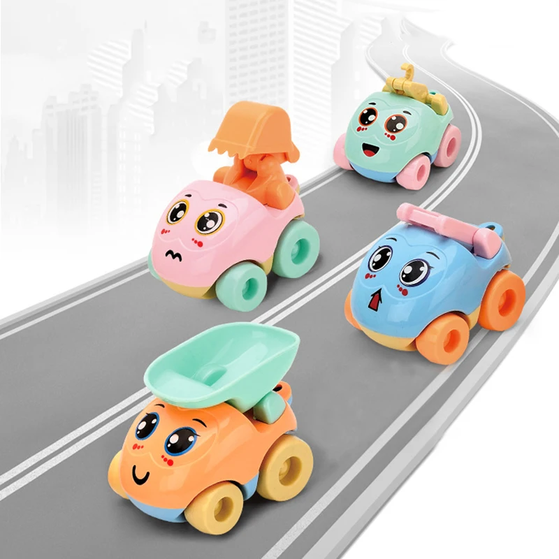 

4pcs Kids Car Toy Cars Pull Back Car Toy Mobile Vehicle Engineering Vehicle Model Set Plastic Cars Toy Baby Christmas Gifts