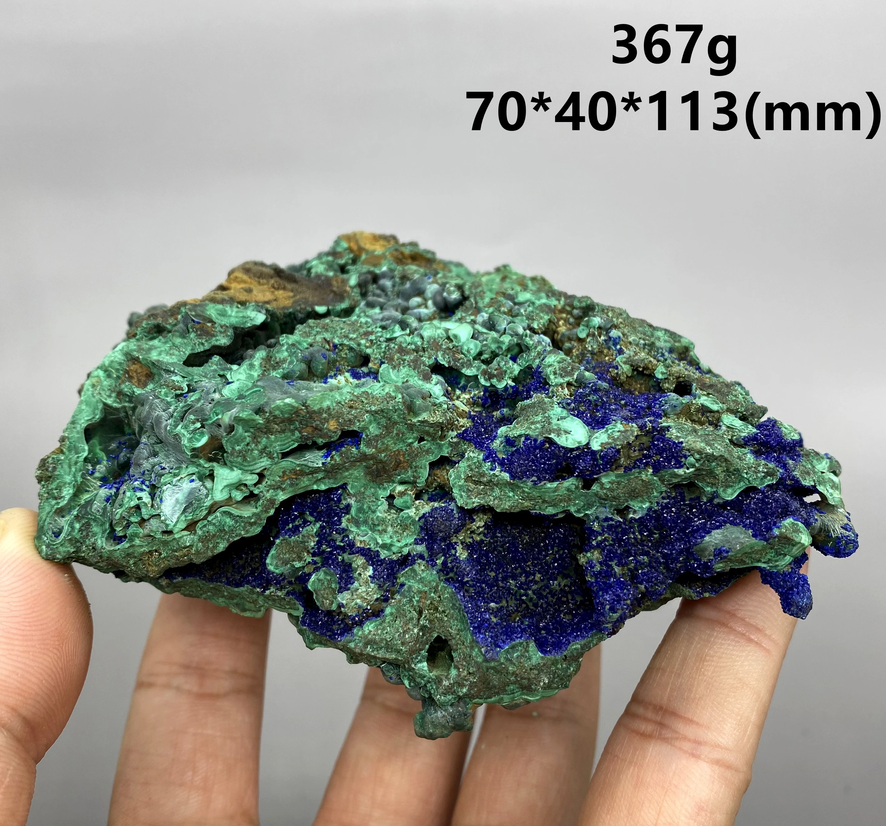 

367g Natural beautiful Azurite and Malachite symbiotic mineral specimen crystal Stones and crystals Healing crystal