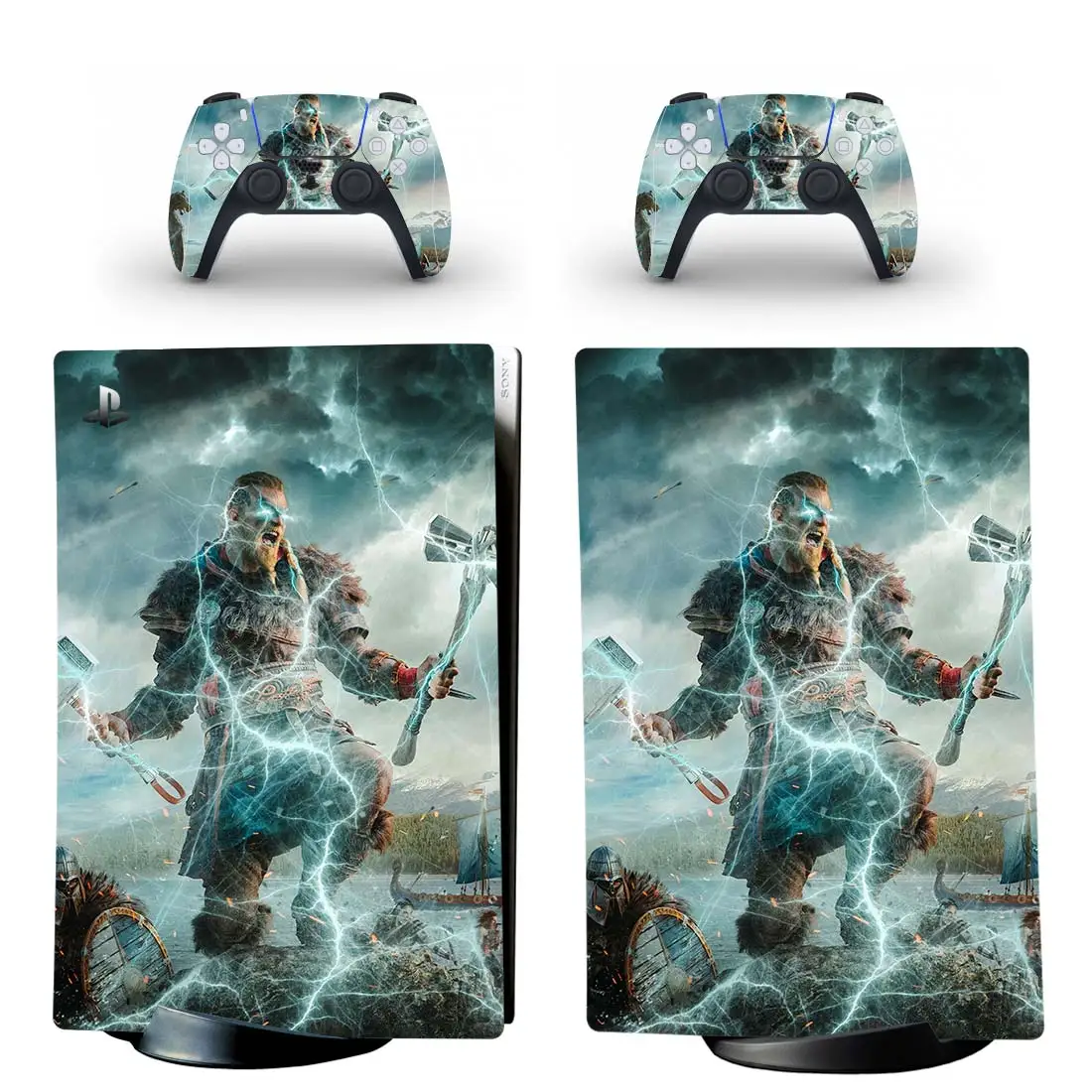 Valhalla PS5 Digital Skin Sticker Decal Cover for PlayStation 5 Console and 2 Controllers PS5 Skin Sticker Vinyl