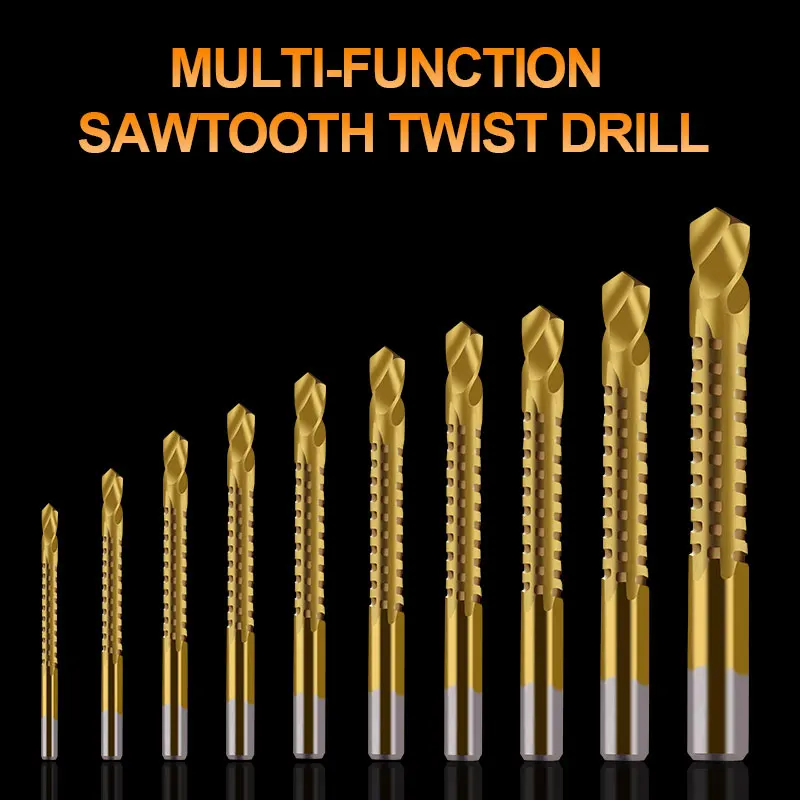Сверла из быстрорежущей стали с титановым покрытием 6 шт./10 шт.|Сверла| |
