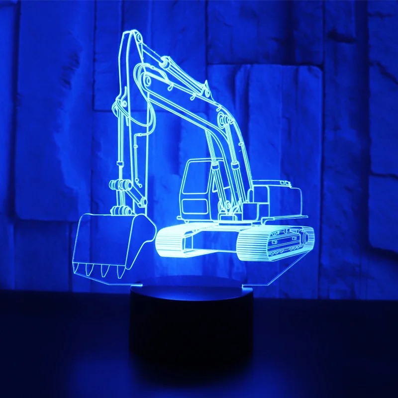 3D светодиодный ночной Светильник экскаватор с 7 цветов светильник для украшения