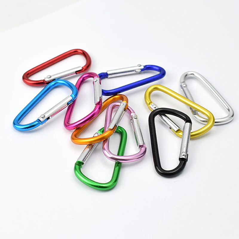 10 шт. алюминиевый карабин d образное кольцо для ключей зажим походов походный