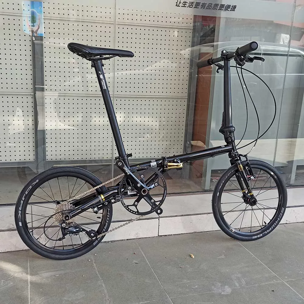 update to 349 black Fnhon Gust CR-MO стальной складной велосипед 1" 305 349 Minivelo мини веловелосипед городской коммутирующий велосипед V тормоз 9 скоростей - Цвет: update to 349 black
