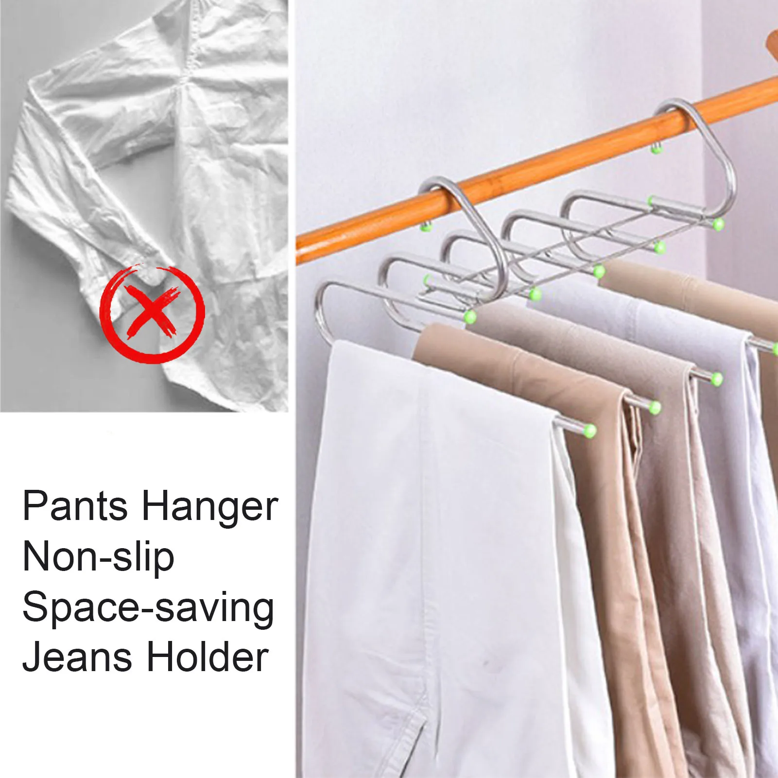 

5 in 1 stainless steel scarf tie belt rack hanger remove pants trousers storage bag and non-slip strip drying rack storage bag