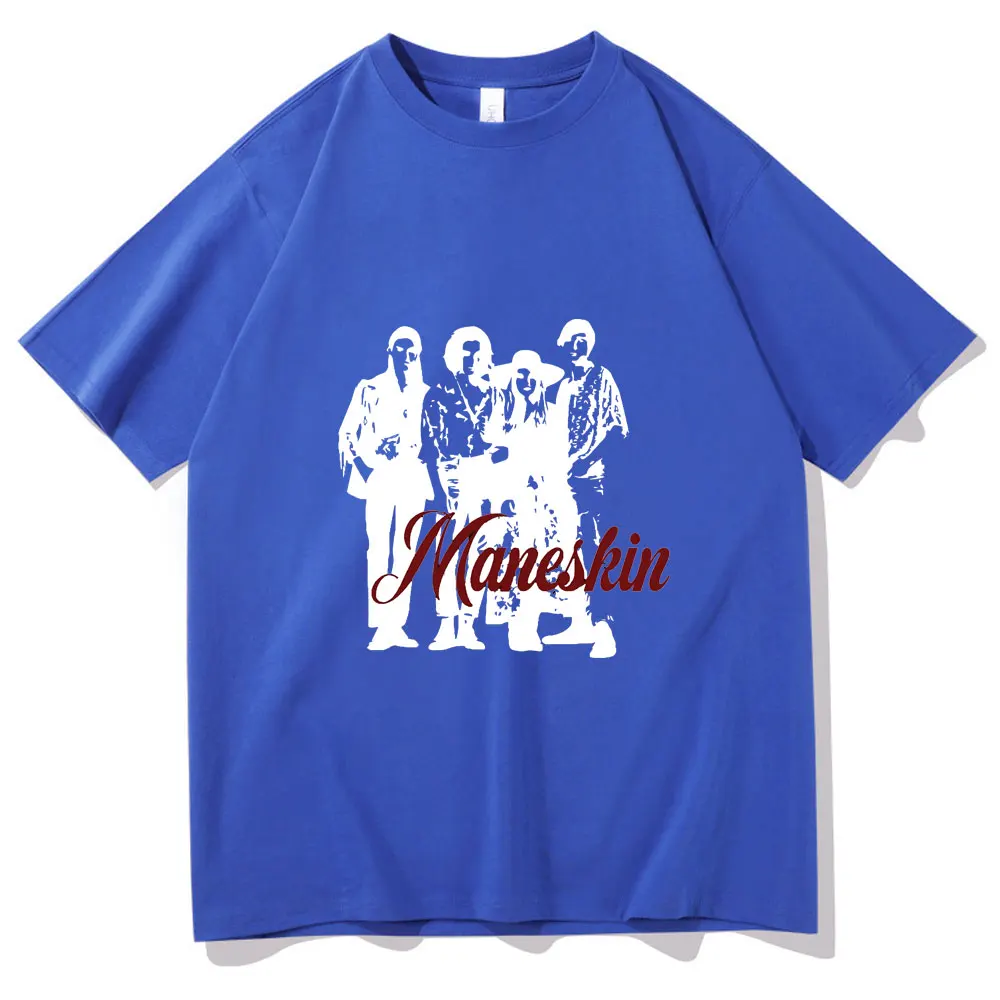 

2021 Fashion Brand Italian Combination Maneskin T Shirt Summer Oversized Tshirt Men Women Unisex Pure Cotton T-ShirtTop Man Tee