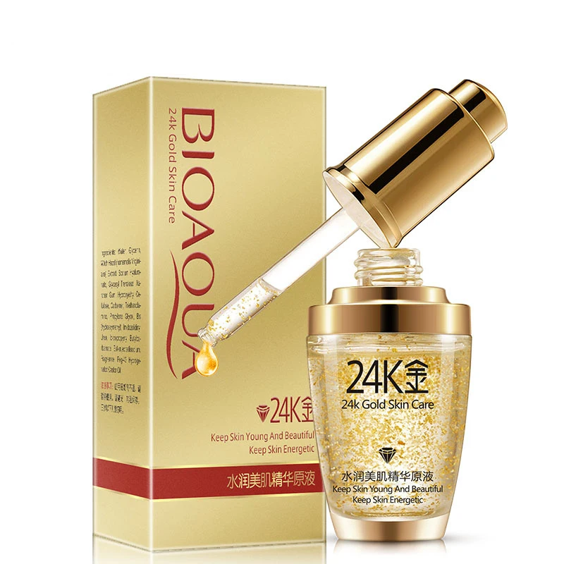 

BIOAQUA Pure 24k Gold Essence Face Serum Skin Care Anti Wrinkle Anti Aging Collagen Whitening Moisturizing Day & Night Cream