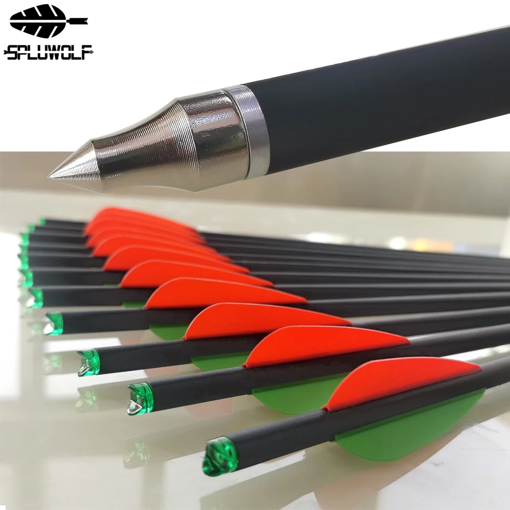 12 PCS 13.5&quot16&quot17&quot18&quot20&quot22" Archery Bow Carbon Arrows Crossbow Bolts 8.8mm with Remove Tip for Arrow Hunting | Спорт и