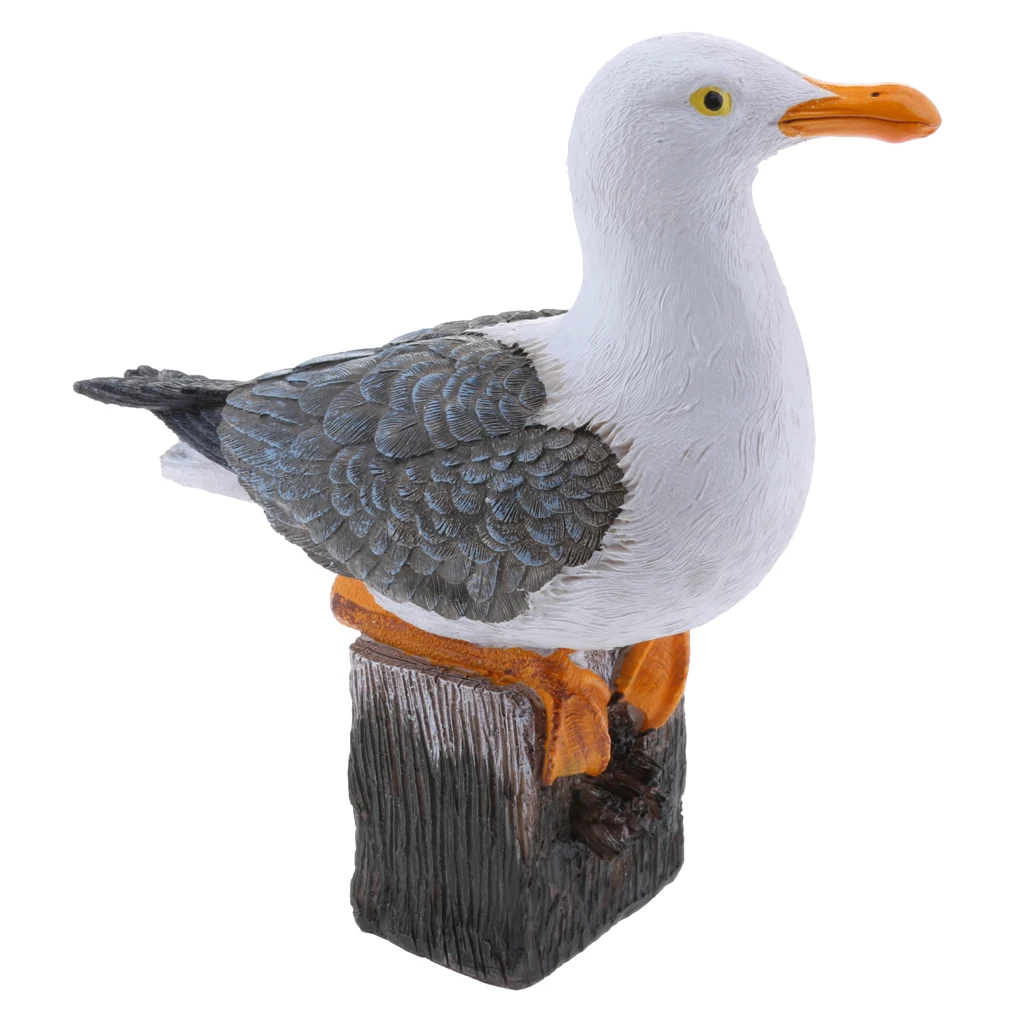 

MagiDeal 1 Piece Seagull Sea Wild Bird Model Statue Figurine Crafts Figure Ornament Miniatures Garden Lawn Decor