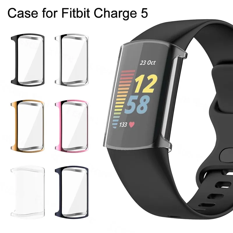 

Защитный чехол для Fitbit Charge 5, защита экрана, чехол для часов Fitbit Charge 5, бампер для ремешка часов с покрытием из ТПУ