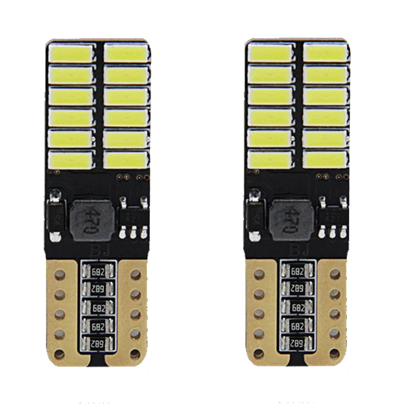 2шт t10 w5w 194 24 smd Светодиодная лампа авто 5w5 без ошибок подсветка для внутреннего