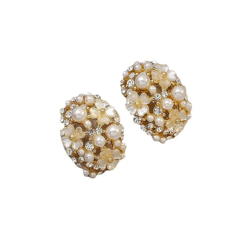 

New Arrival Fashion Pearl Vintage Women Dangle Earrings Flower Retro Style Trendy Simple Elegant Earrings Jewelry