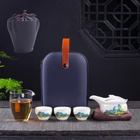 portable ceramic teaware set chinese kung fu teaset teapot traveller teaware with bag teaset gaiwan tea cups of tea ceremony