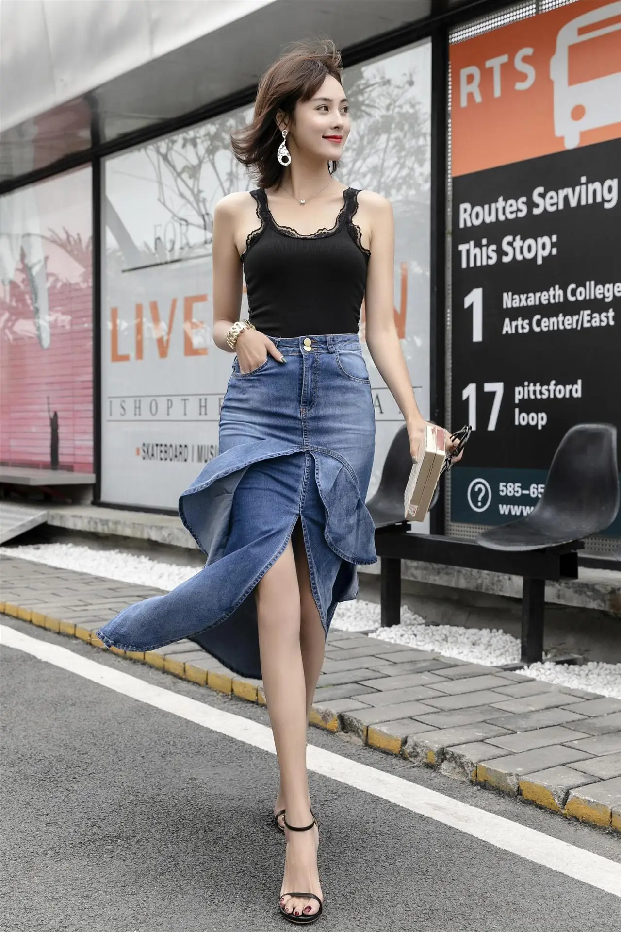 

summer fashion women's skirt plaid denim zaraing female 2021 y2k mini high waist gothic fairy yarn a-line skirt