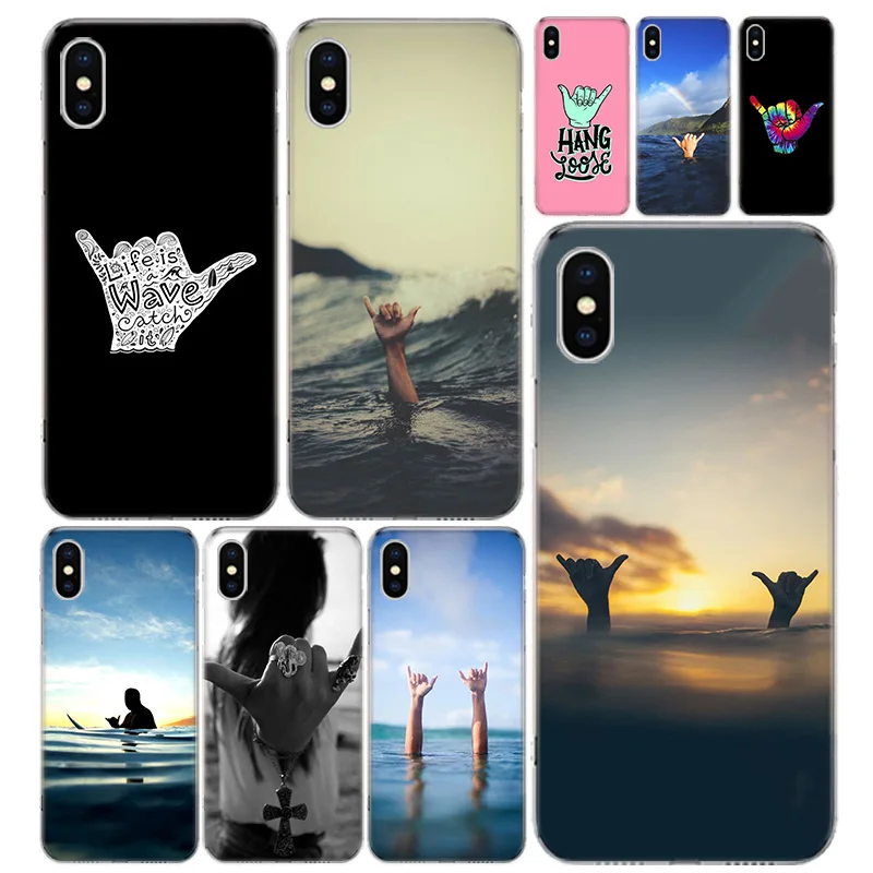 Surfer Surf Hang Loose Shaka Phone Case Cover For iPhone 14 13 11 Pro 12 Mini 7 8 6 6S Plus + XR X XS MAX SE 5 5S Art Customized