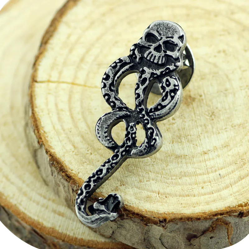 Voldemort horcruxes череп змеиная Форма Брошь метель булавка винтажный пожиратель смерти Темный horrocrux страшный лацкан булавка для женщин и мужчин значки