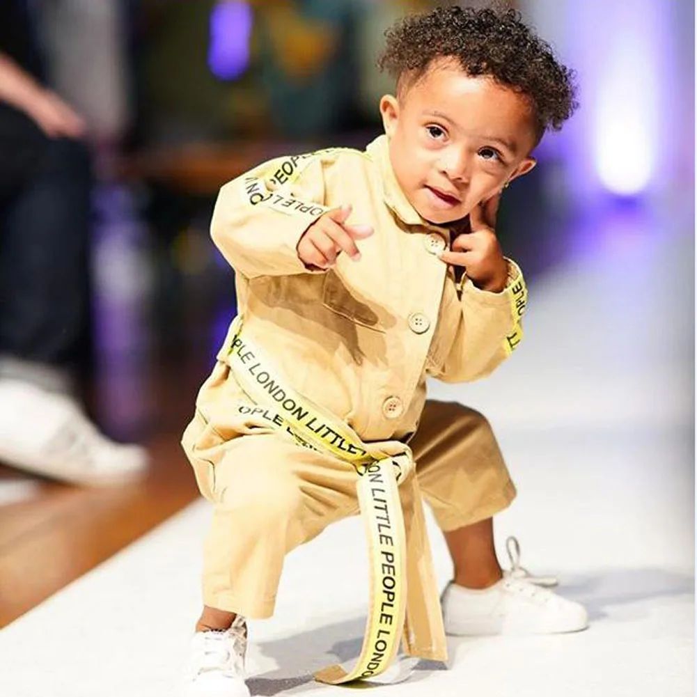 Детский комплект комбинезон с принтом букв для маленьких мальчиков и девочек