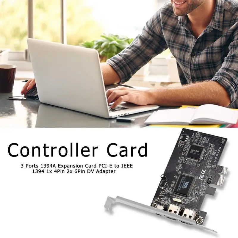 Плата расширения 1394A с 3 портами PCI-E 1X на IEEE 1394 DV видеоадаптер 1x 4Pin 2x 6Pin контроллер