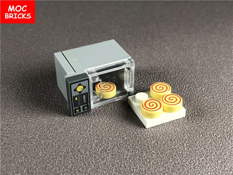 2 компл./лот кубики MOC DIY Микроволновая печь еда для печенья и суши пончик сахар
