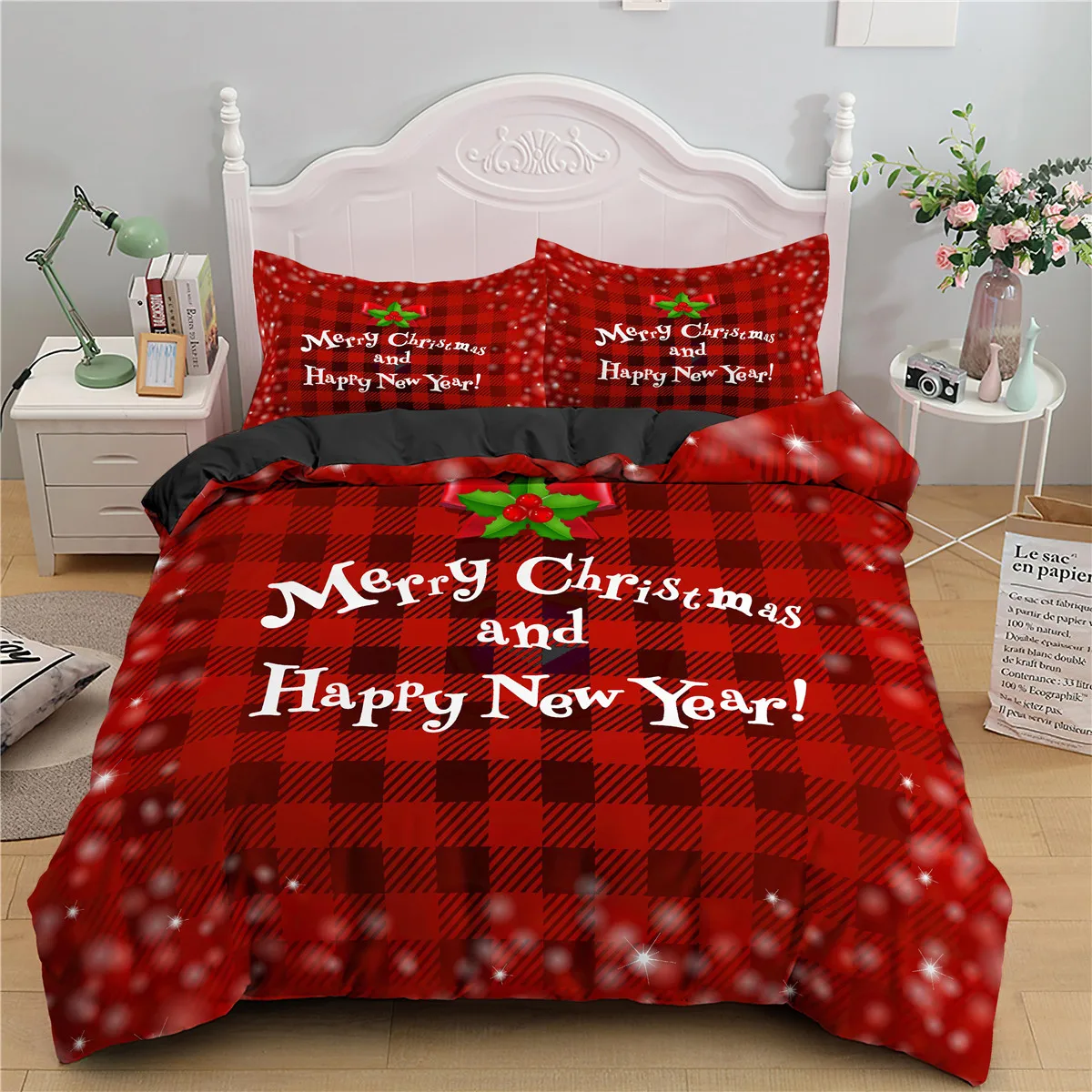 

3d Santa Snowman Duvet Cover With Pillowcases Merry Christmas Bedclothes Queen King Size Home Decor Comforter Bedding Set