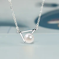 fashion 925 silver jewelry necklace with created pearl gemstone pendant for women wedding promise party gift ornaments wholesale