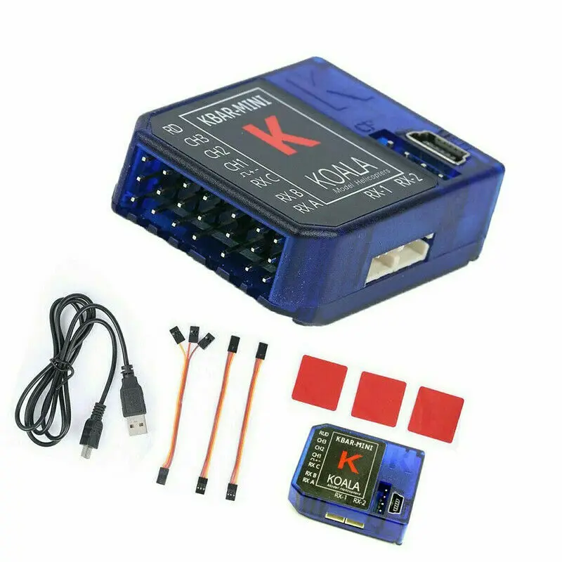 Синяя KBAR стабильная 3-осевая Гироскопическая система K8 Flybarless для Mikado vs VBAR 5.3.4 Rev 5 3