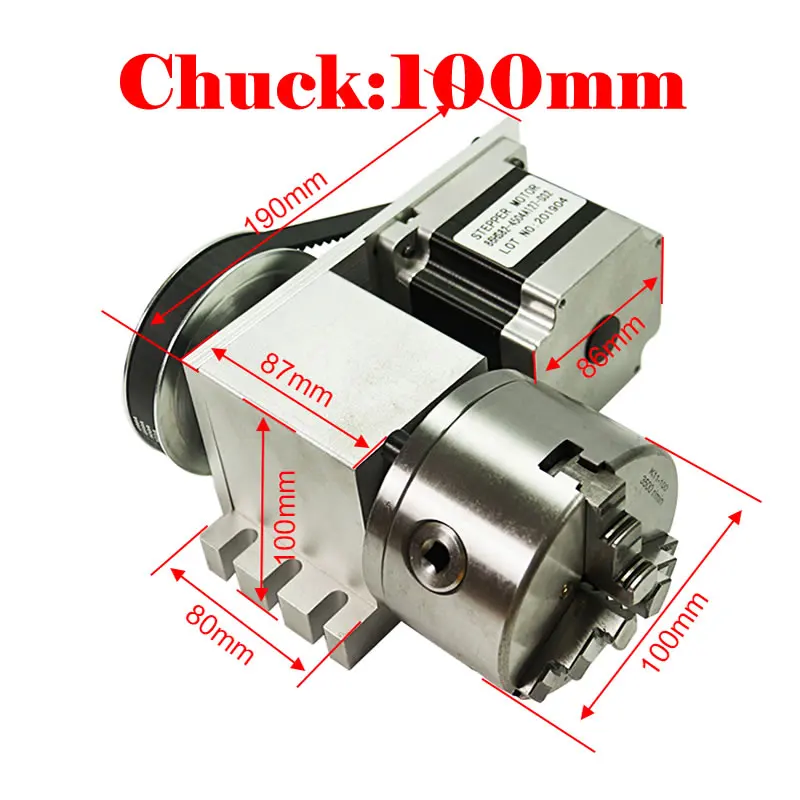 

Вращающаяся ось ЧПУ 4-я ось патрон 100 мм 3 челюсти 4 Челюсти разделительная головка вращение 3:1 для мини фрезерного станка ЧПУ деревообрабатыв...