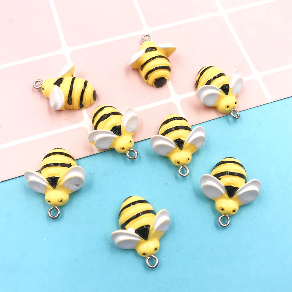 10 шт./лот Kawaii Bee миниатюрные фигурки животных с плоским основанием кабошон