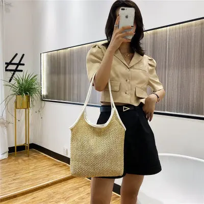 Bolsos de mimbre mujer 2020 Женские винтажные тканые сумки сумки-тоут сумка из плетеного