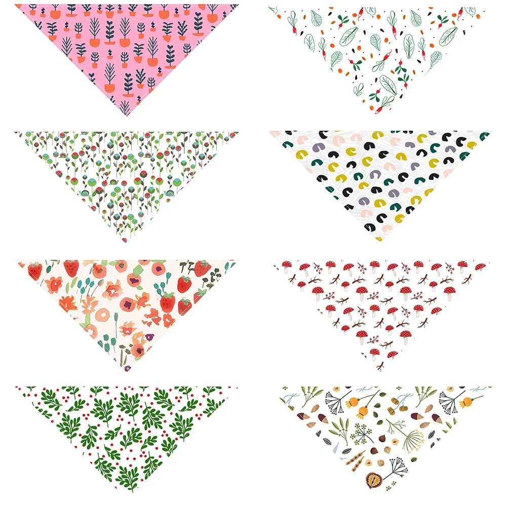 

NEW 2021 Adjustable Dog Bibs vegetables Pattern For Medium Large Dogs Collars Tie Necktie Cat Scarf Puppy Supplies
