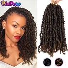 DinDong волосы кроше для наращивания 12-18 дюймов страсть твист плетение волос Синтетический пушистый твист предварительно растянутый Омбре коса