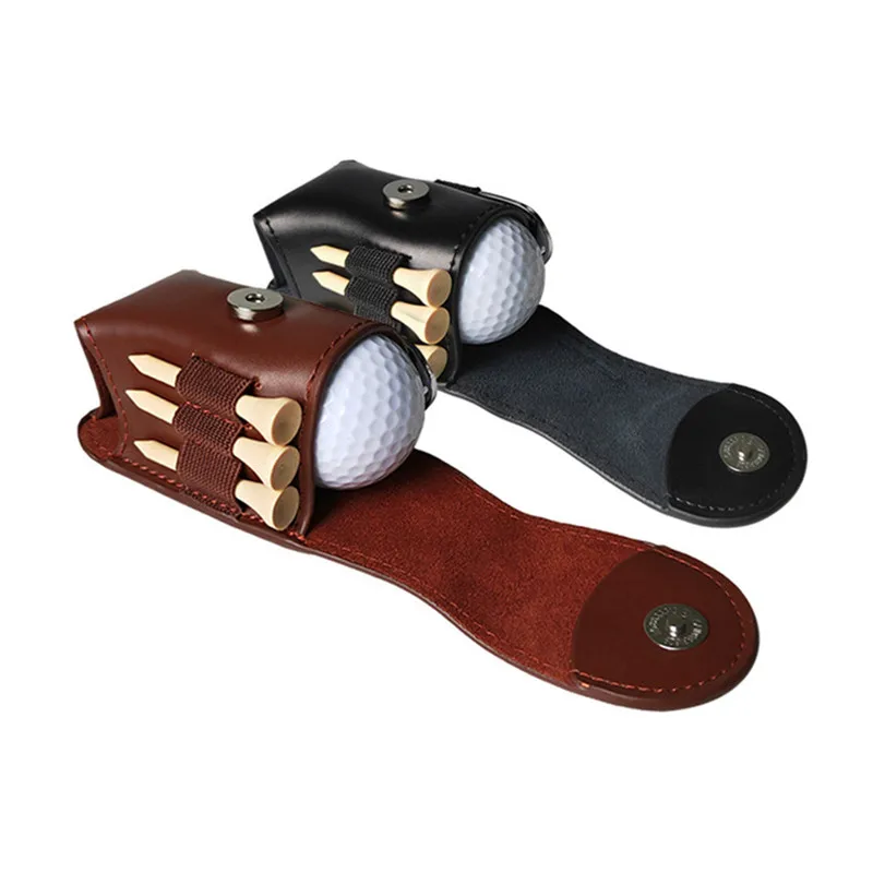 Golf Ball Bag Portable Golf Ball Holder Waist Pouch Bag Leather Cool Golf Tee Bag Sports Accessory Small Golf Ball Bag