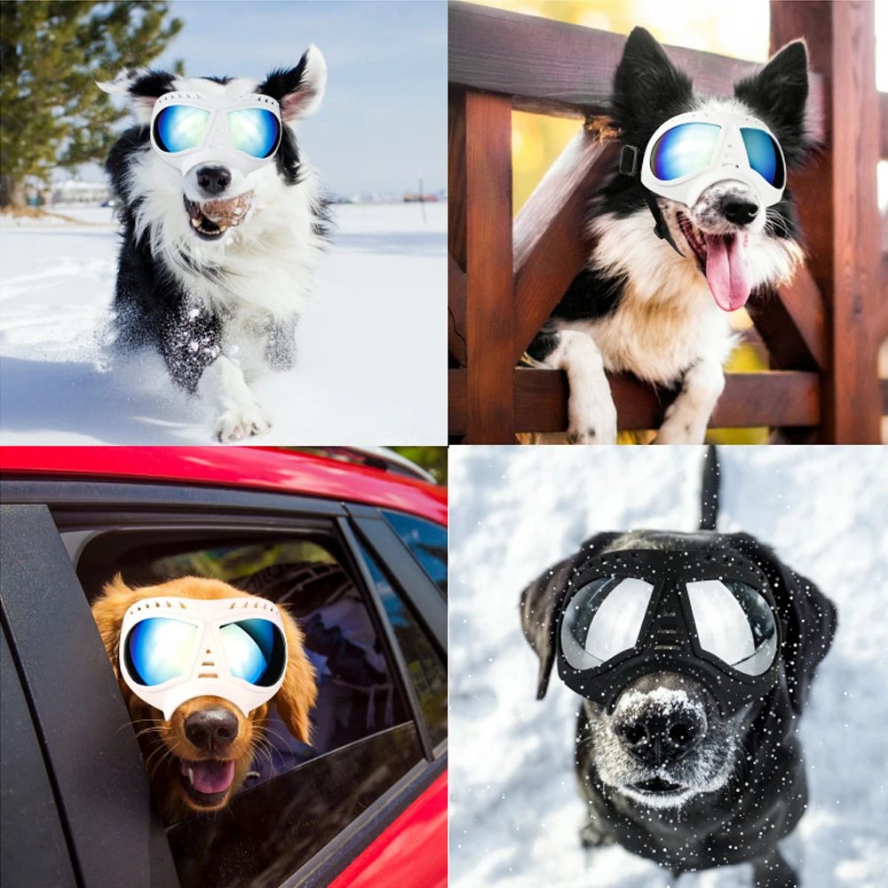 

Солнцезащитные очки для собак, защита от ультрафиолета, ветрозащитные очки для домашних животных, для средних и больших собак, очки для плав...
