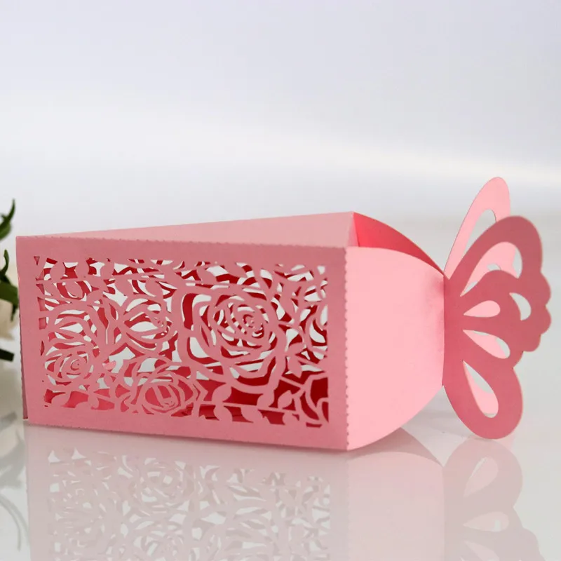 10pcs Butterfly Hollow Flower Laser Cut Candy Gift Boxes Packaging Dragee for Wedding Birthday Decoration Baby Shower Wrapping | Дом и сад