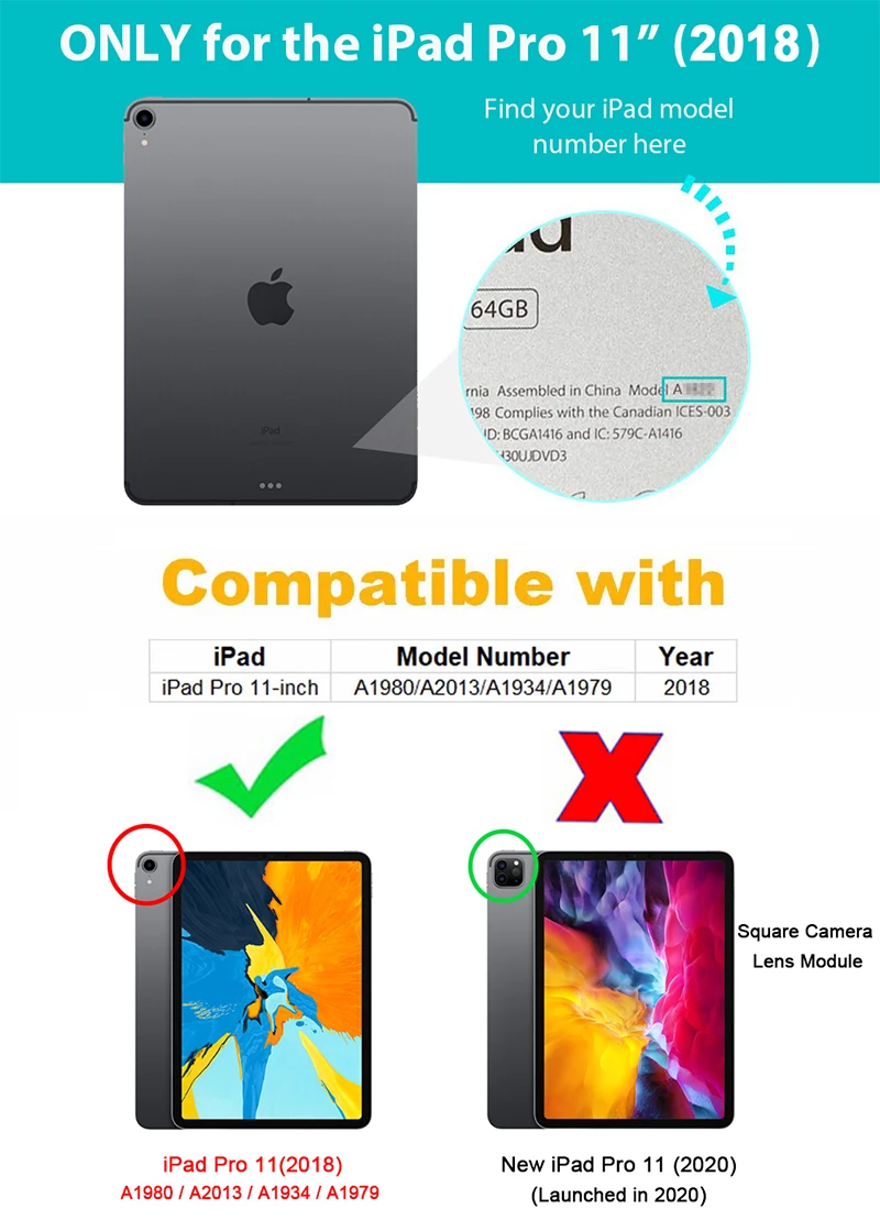 Ультратонкий умный чехол из искусственной кожи для iPad Pro 2018 дюйма iPadpro 11 задняя