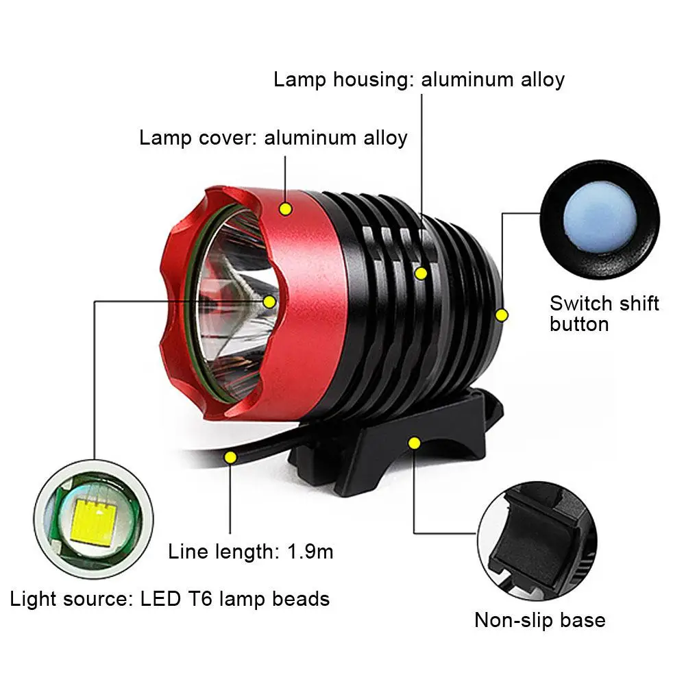 Велосипедный фонарь светодиодный передний головсветильник 8000 лм XM-L T6 для