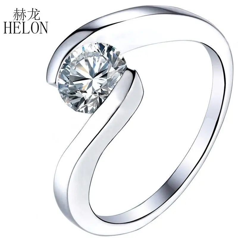 

Кольцо HELON из белого золота с муассанитом 0.8ct, 14 к