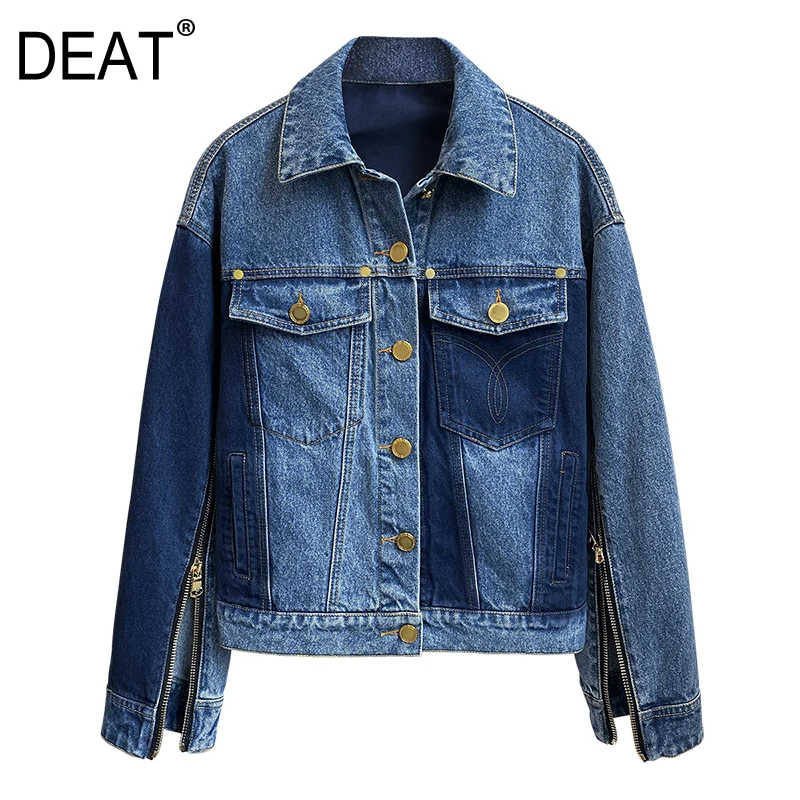 DEAT 2020 новая осенняя и зимняя однобортная куртка с отложным воротником длинными