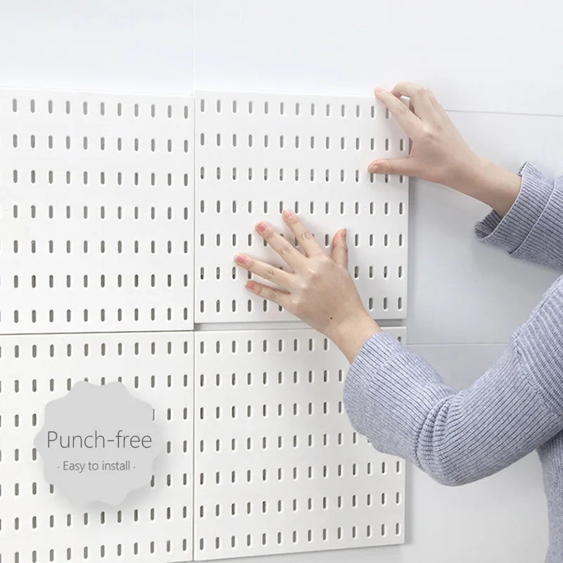 

Kitchen Wall Perforation-Free Hanger Thickened Hole Plate Kitchenware Wall Hanging Storage Full Set Of Free Combination Racks