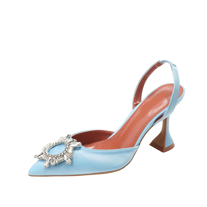 

2021 Summer Women's Pumps Crystal High Heels Sandals Pointed Toe Ladies Fashion Shoes Women Casual Shoe Female Footwear