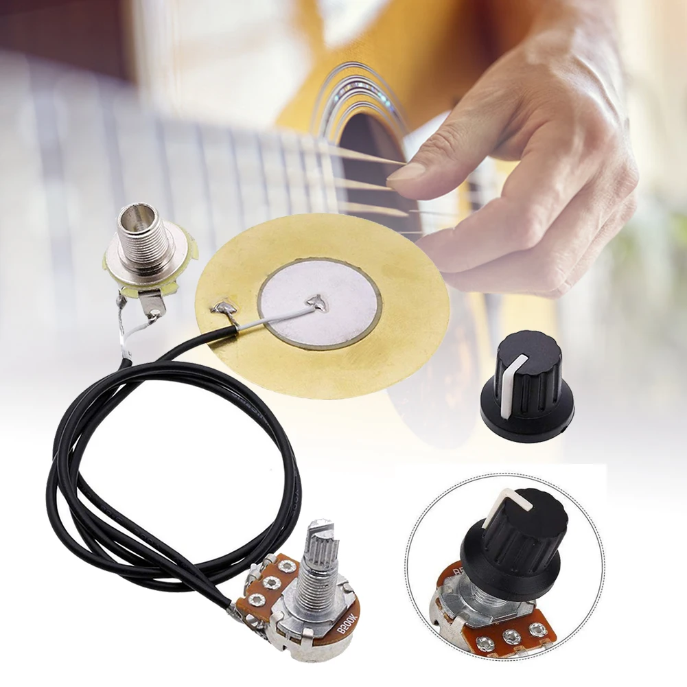 Metal Piezo Transducer Practical Portable Guitar Professional Pickup Wiring Kit Tuner Prewired Amplifier Acoustic Instruments | Спорт и