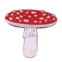red mushroom brooch woodland forest nature badge plant lovers accessories hard enamel pin lapel pins