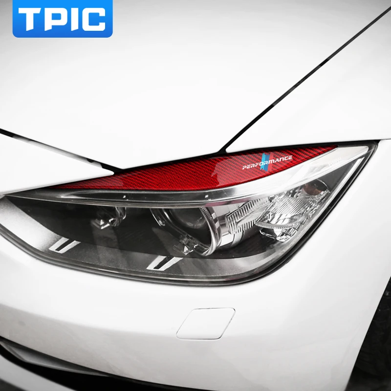 TPIC 2 шт./лот накладка на фару брови ресницы углеродное волокно наклейка M