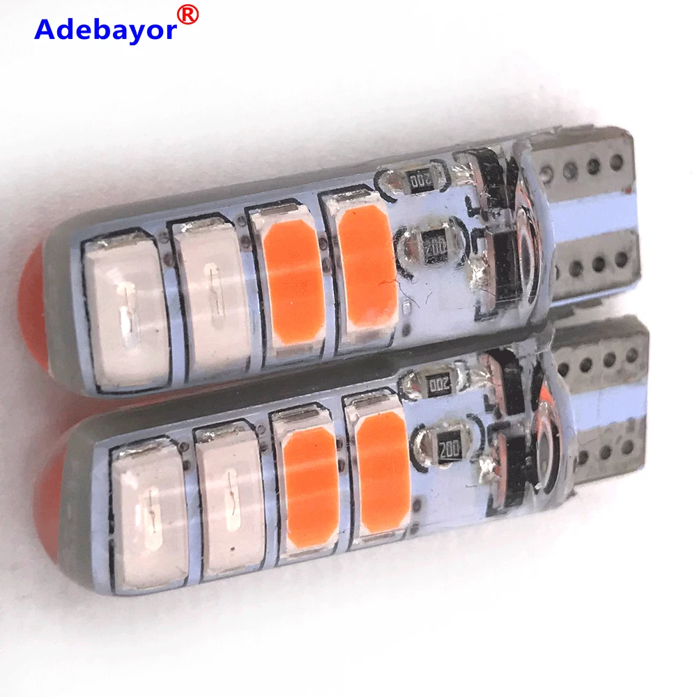 20pcs T10 LED W5W Car light Bulb 8 Para Auto Interior Side Silica gel 5630 SMD Strobe Warning Light 168 194 501 DC12V | Автомобили и
