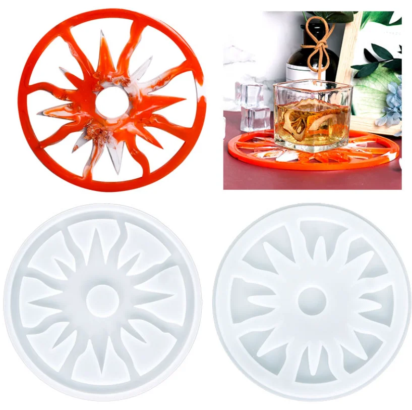 

Silicone Crystal Epoxy Resin Mold Sun Coaster Mat Casting Mould Handmade Crafts Decoration DIY Jewelry Making Tools