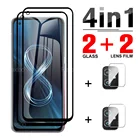 4 в 1 2 шт. переднее + 2 шт. закаленное стекло для объектива Asus Zenfone 8 Защитная пленка для экрана 9H Защитная пленка для ROG Phone 3 5